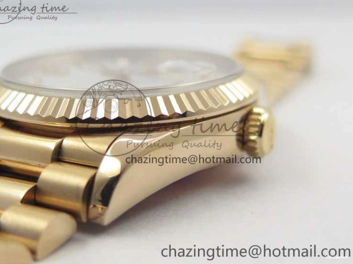 Best Bp RG Crystral 36 Edition 128239 on MOP Bracelet RG President Markers Dial Day-Date Maker White 0319